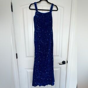 JJs House Royal Blue Sequin Evening Gown